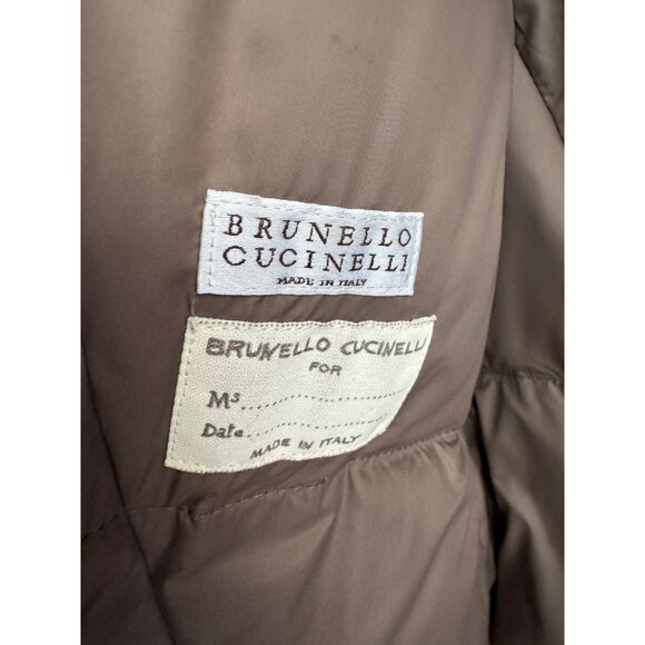 Brunello Cucinelli Dark Grey Down filled Fur Trim Puffer Jacket 42/S - Picture 7 of 9